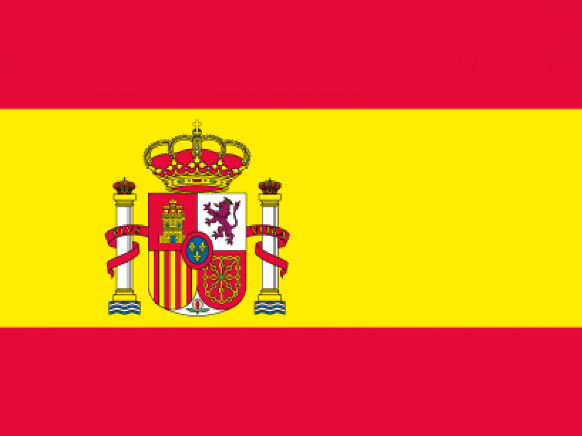 Bandera España de mesa bordada